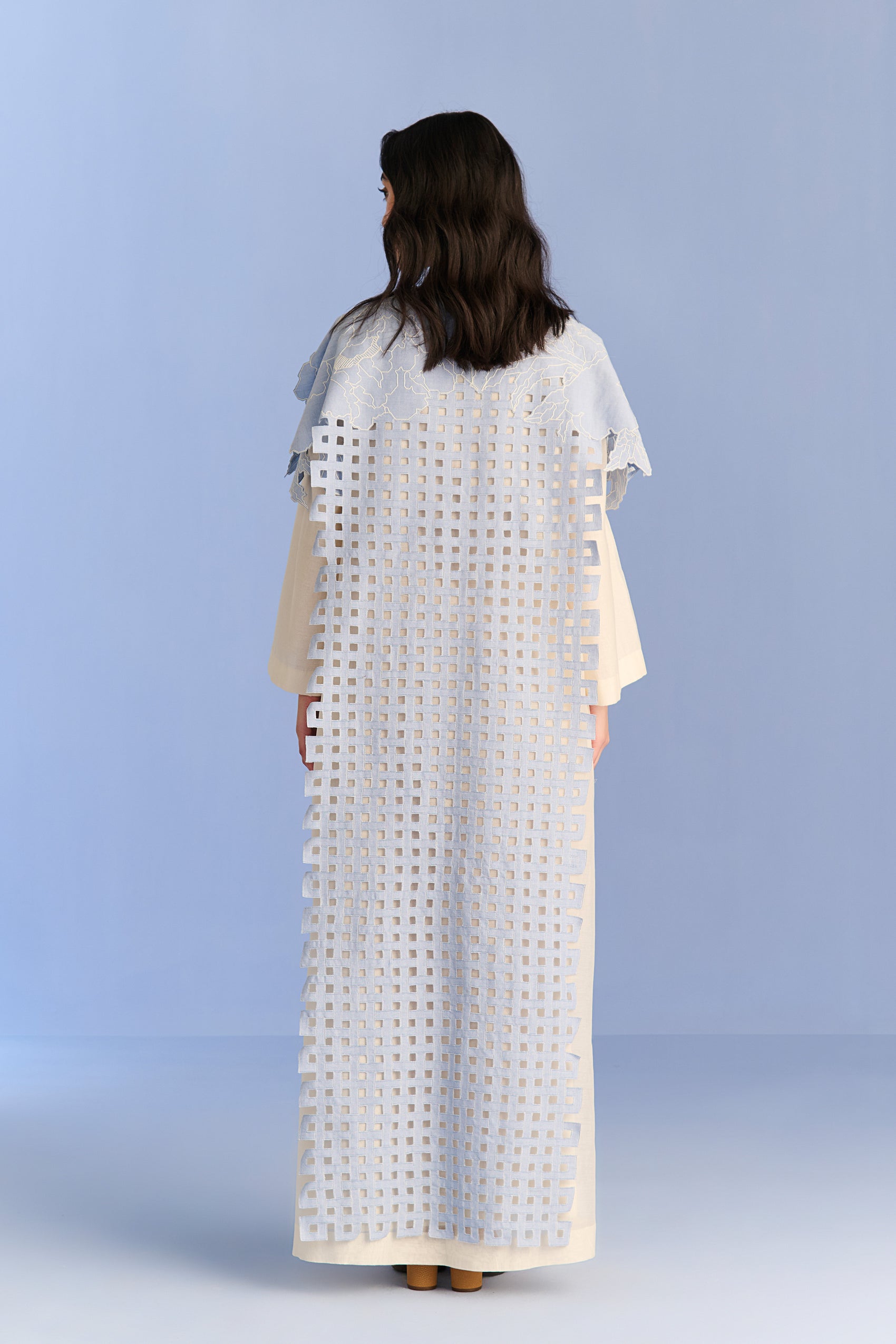 3D CUTWORK PANEL DRESS