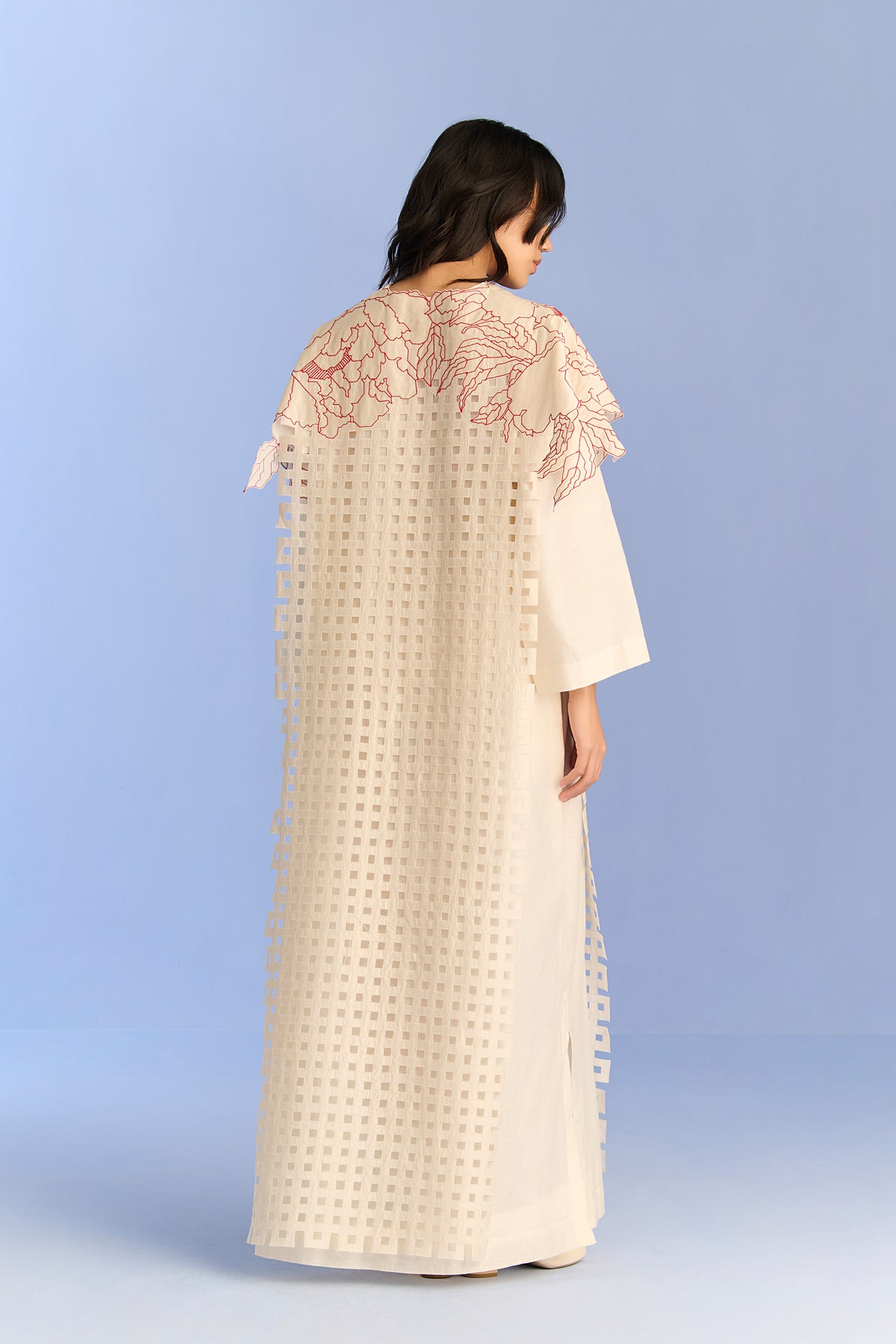 3D CUTWORK PANEL DRESS