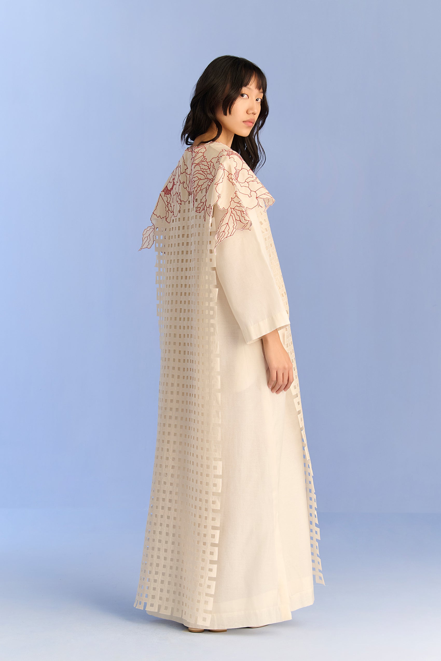 3D CUTWORK PANEL DRESS
