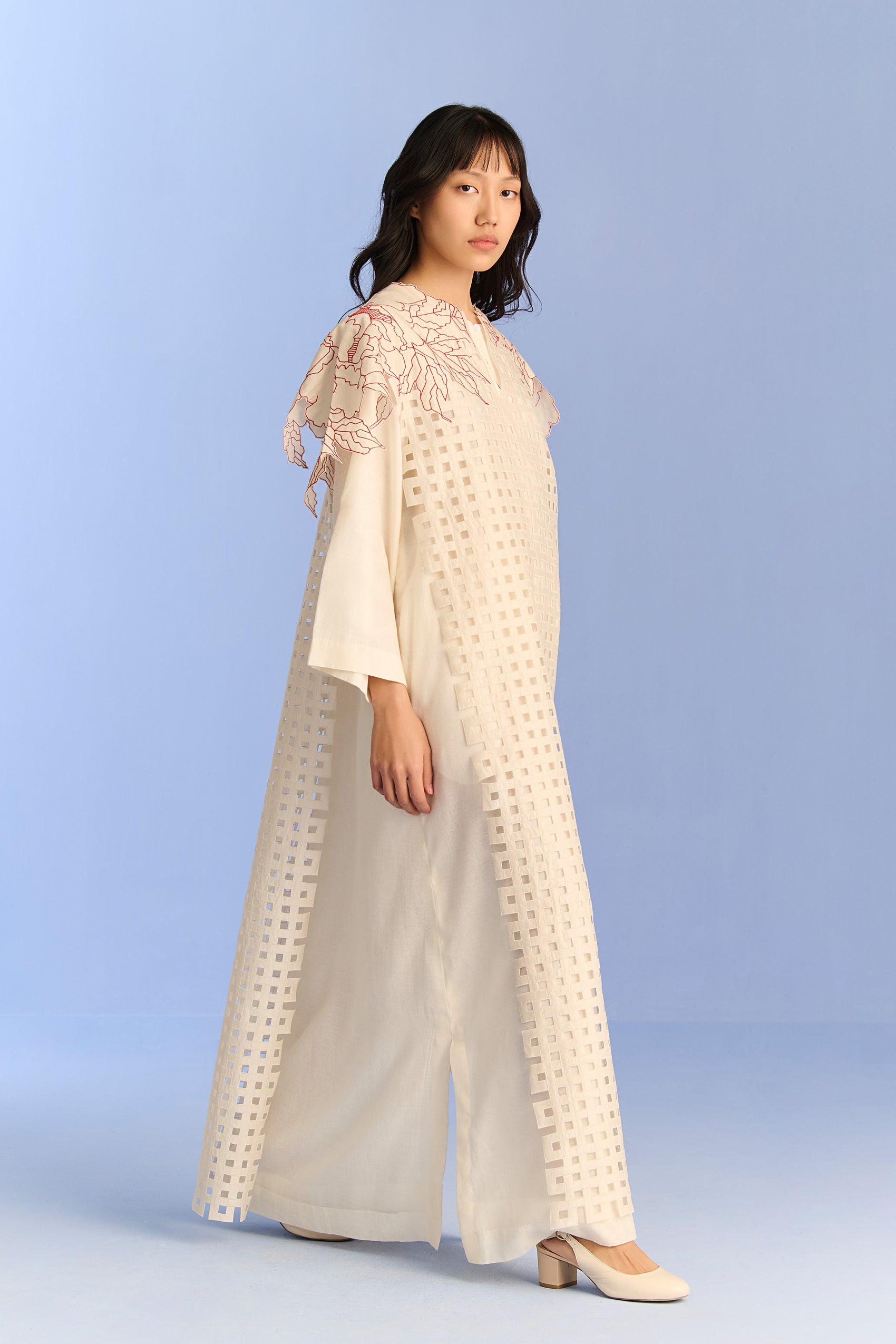 3D CUTWORK PANEL DRESS