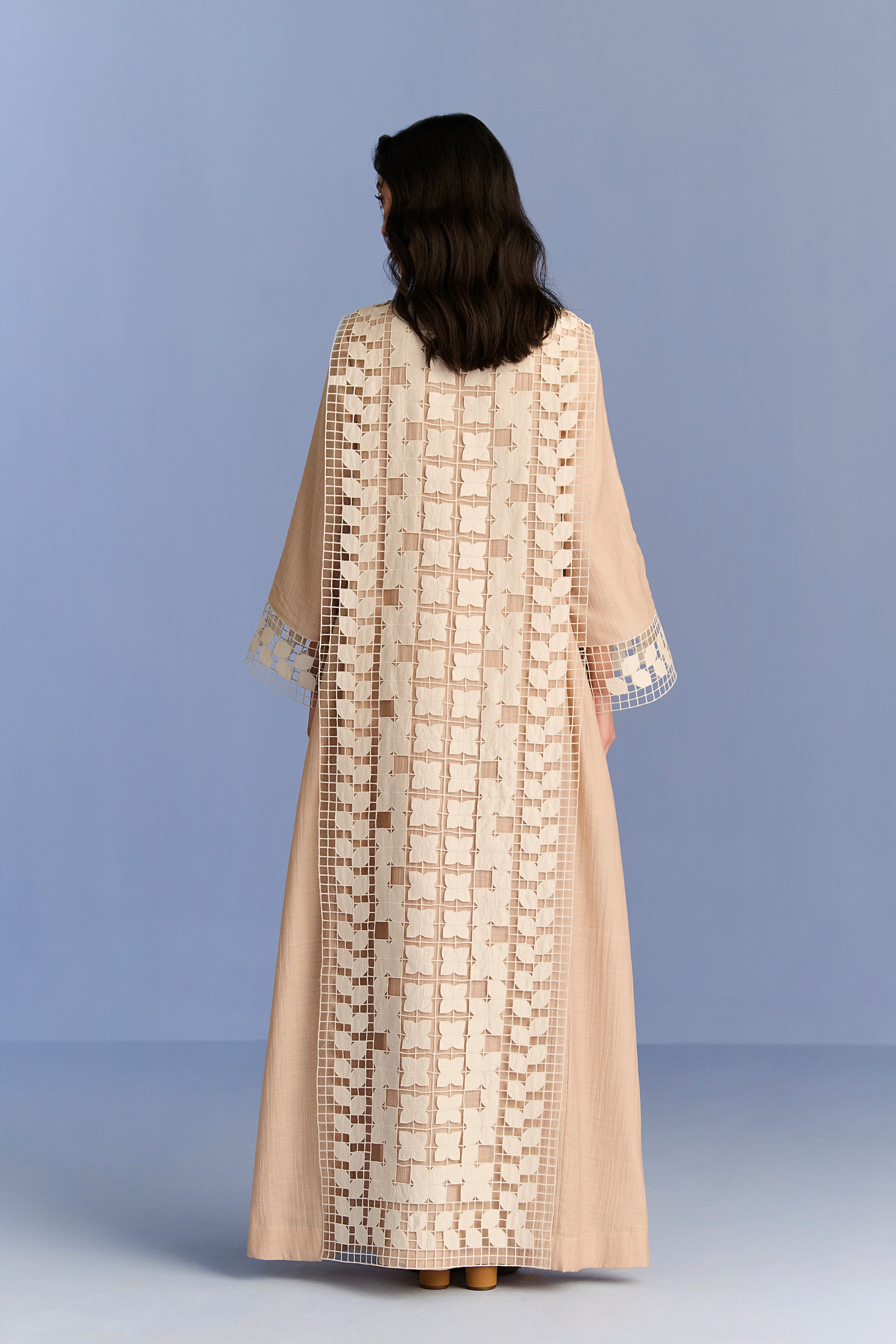 3D CUTWORK PANEL DRESS