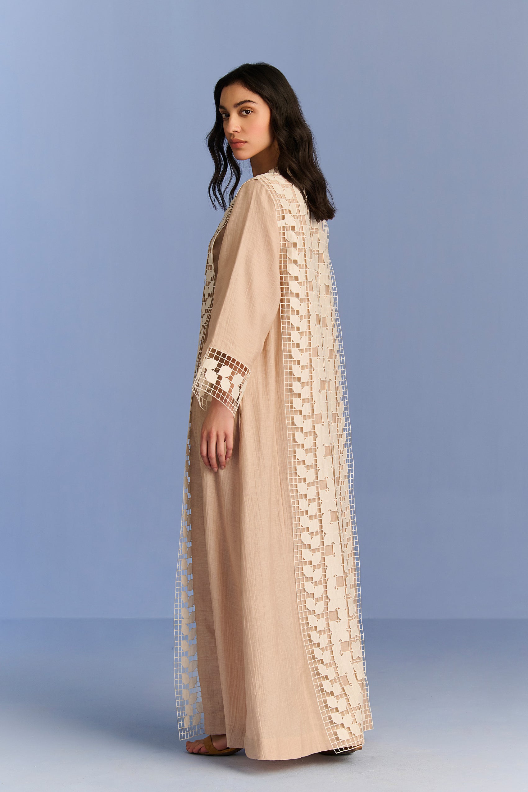 3D CUTWORK PANEL DRESS