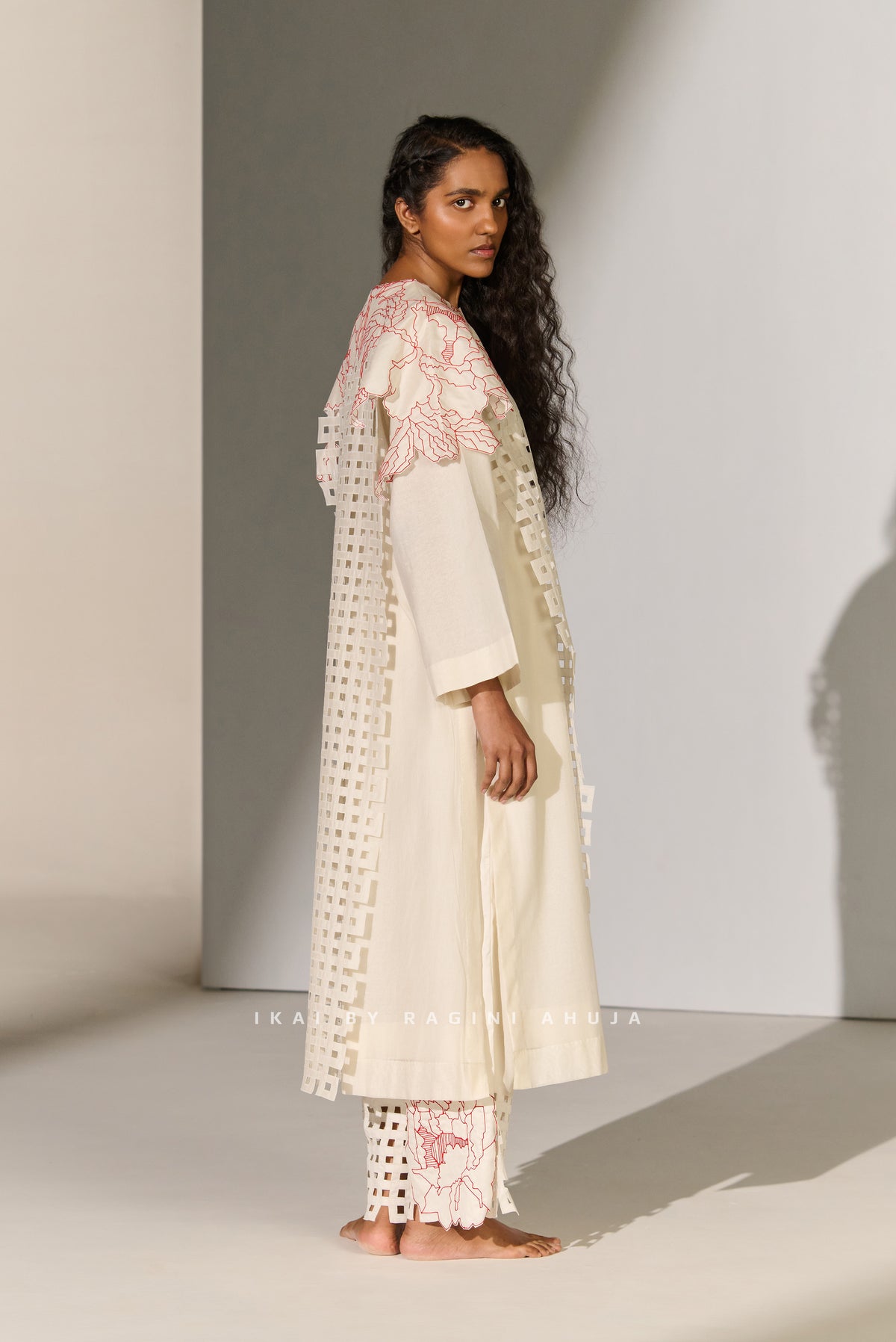 3D FLORAL CUTWORK PANEL KAMEEZ