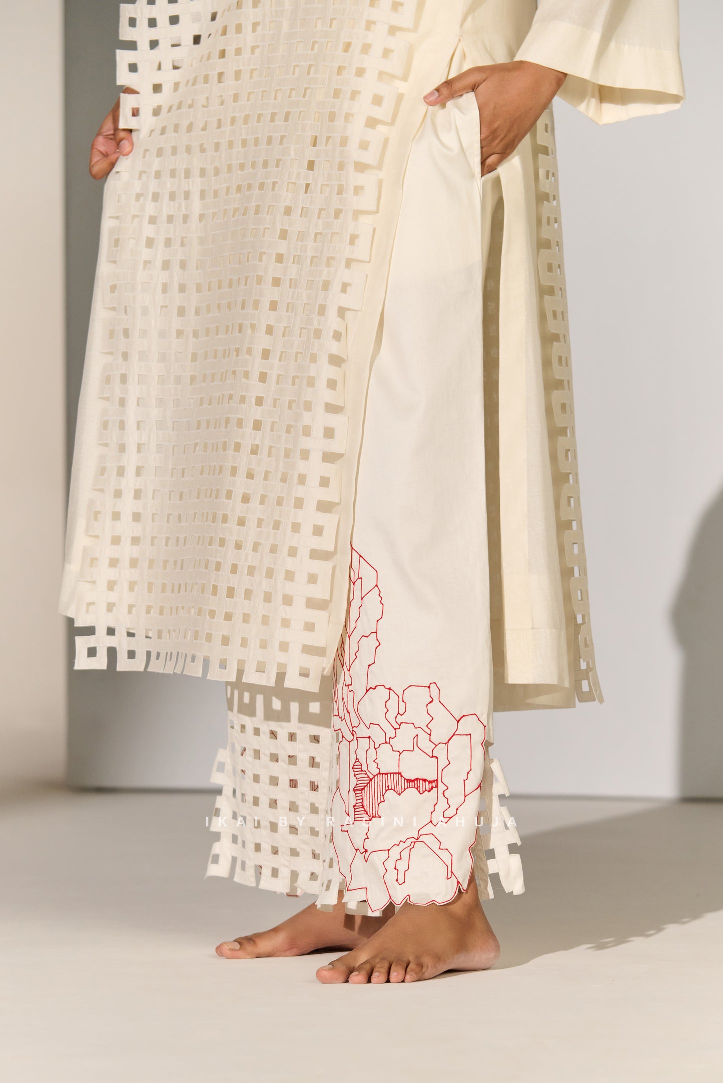 3D FLORAL CUTWORK PANEL KAMEEZ