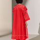 3D FLORAL CUTWORK PANEL KAMEEZ RED