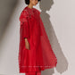 3D FLORAL CUTWORK PANEL KAMEEZ RED