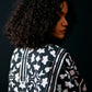 BLACK ALL-OVER FLORAL THREAD JACKET