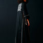 BLACK FLORAL A-LINE DRESS