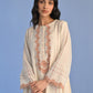 A-LINE DRESS WITH 3D NECK APPLIQUE'