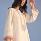 A-LINE DRESS WITH 3D NECK APPLIQUE'