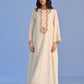 A-LINE DRESS WITH 3D NECK APPLIQUE'