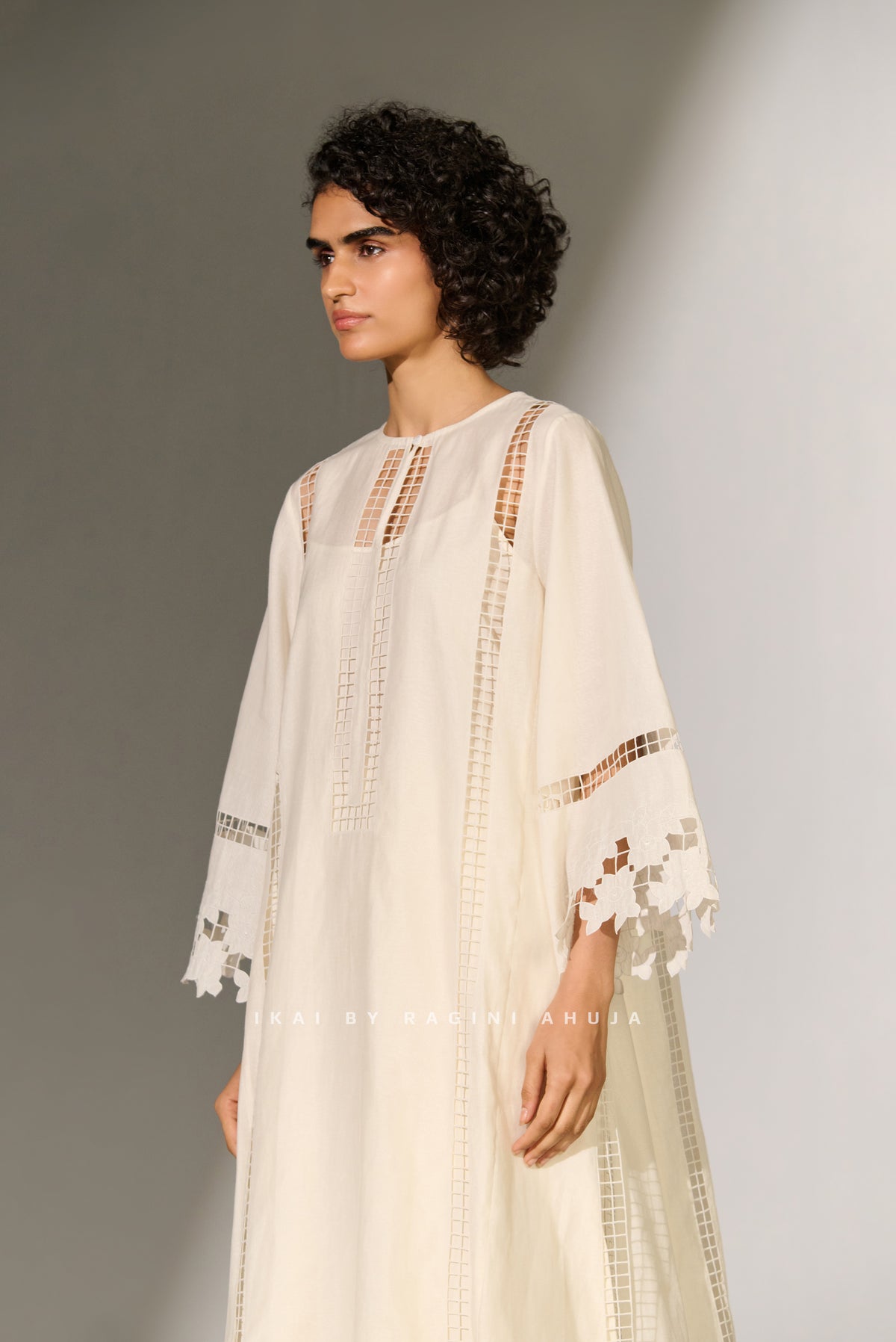 LACE CUTWORK A-LINE KAMEEZ