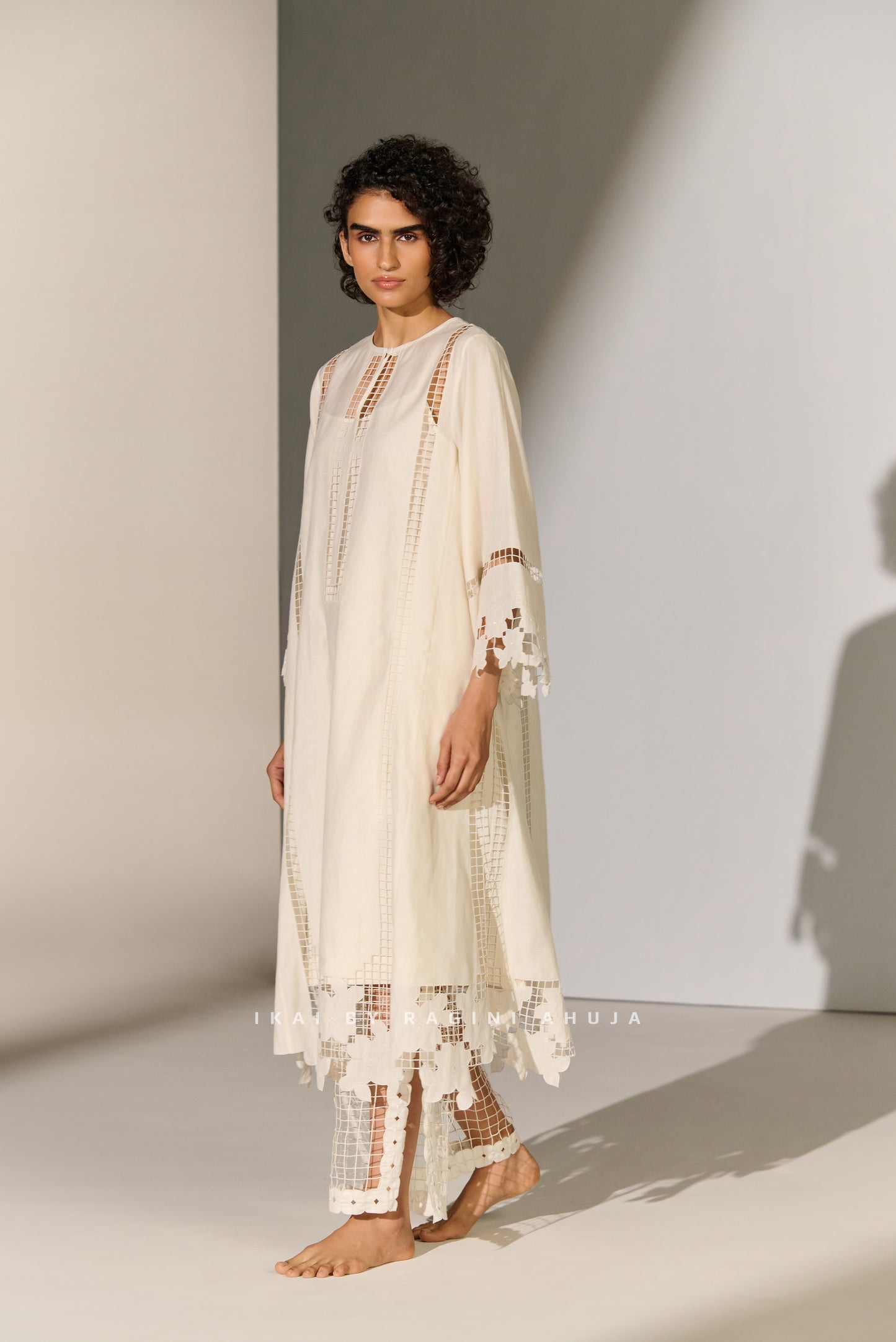 LACE CUTWORK A-LINE KAMEEZ