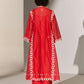 CUTWORK A-LINE KAMEEZ RED