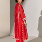 CUTWORK A-LINE KAMEEZ RED