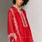 CUTWORK A-LINE KAMEEZ RED