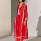 CUTWORK A-LINE KAMEEZ RED