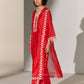 CUTWORK A-LINE KAMEEZ RED
