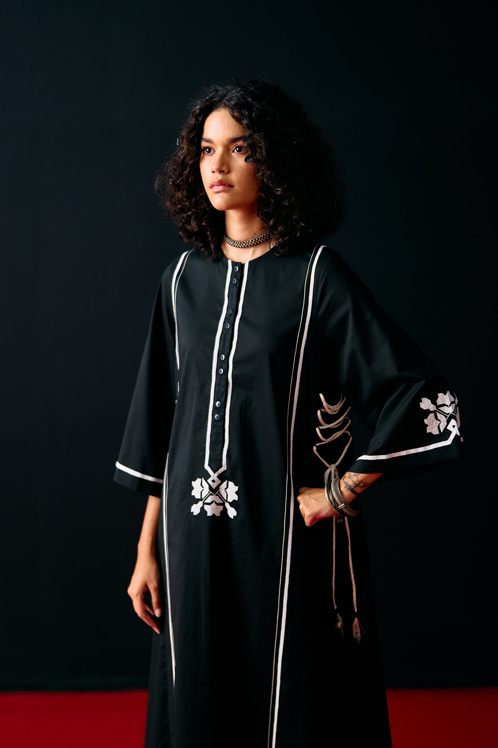 BLACK A-LINE KAMEEZ