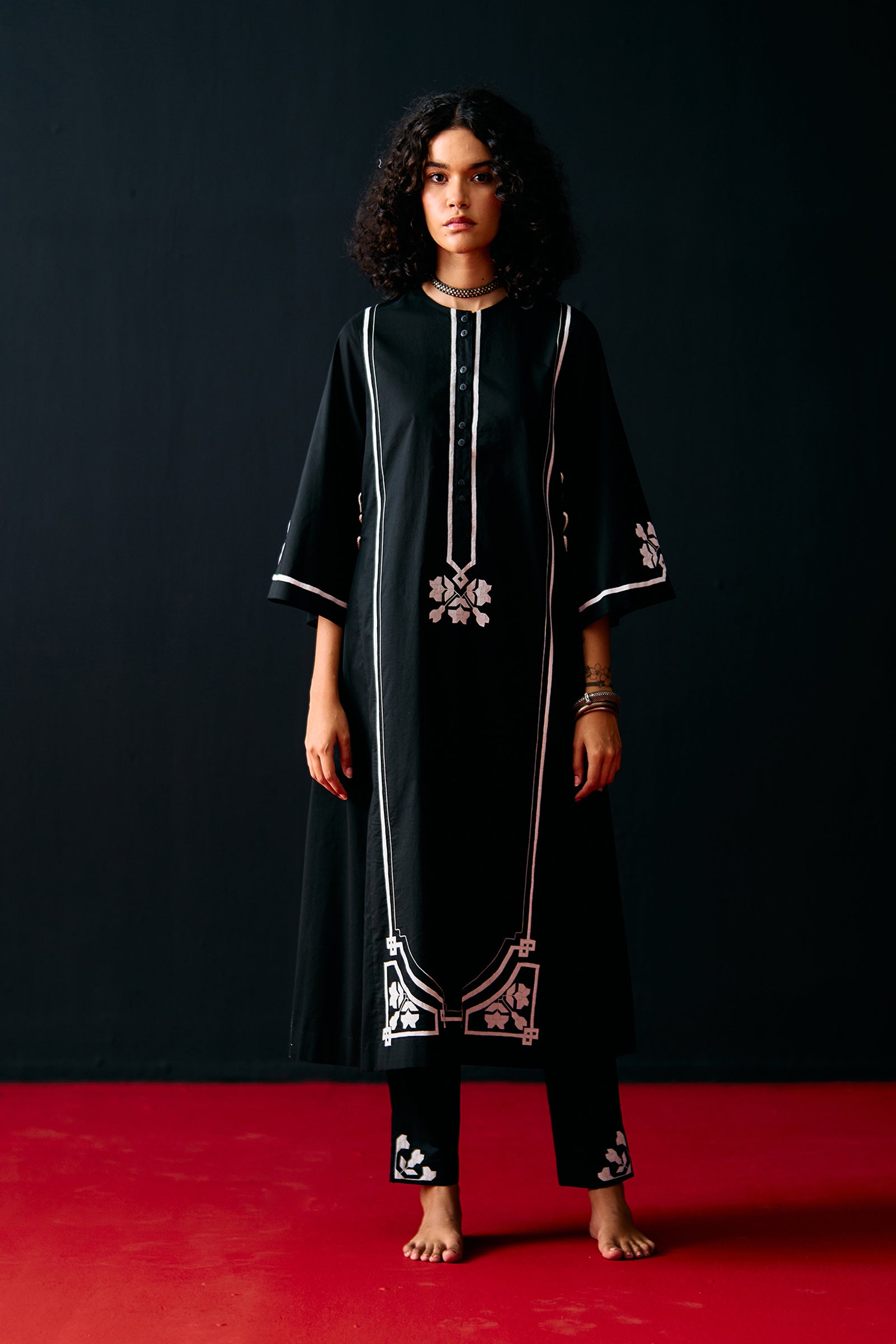 BLACK A-LINE KAMEEZ