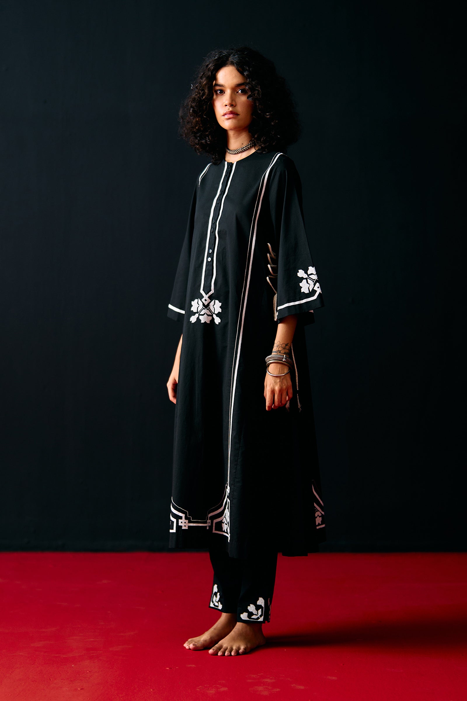 BLACK A-LINE KAMEEZ