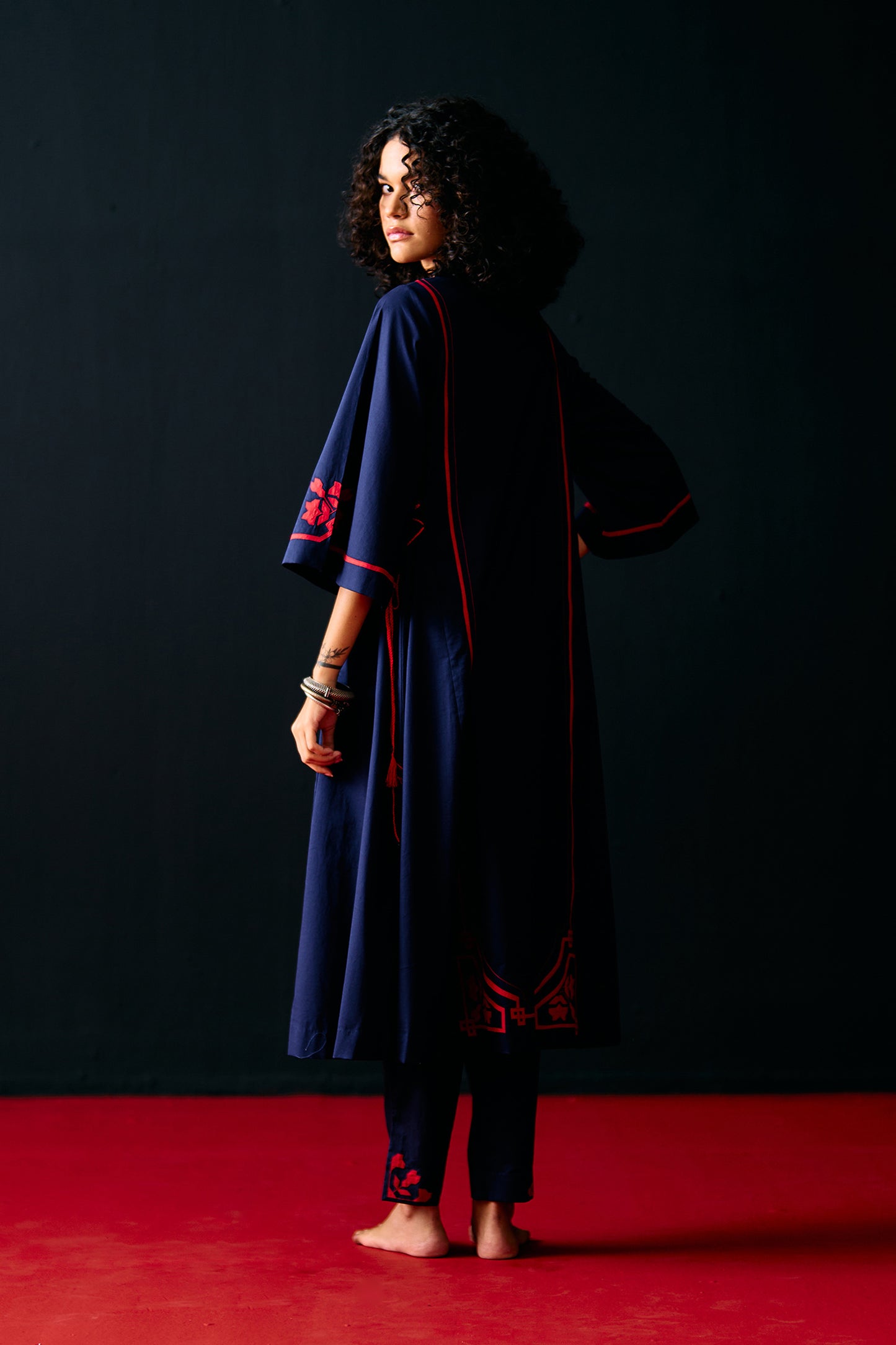 NAVY A-LINE KAMEEZ