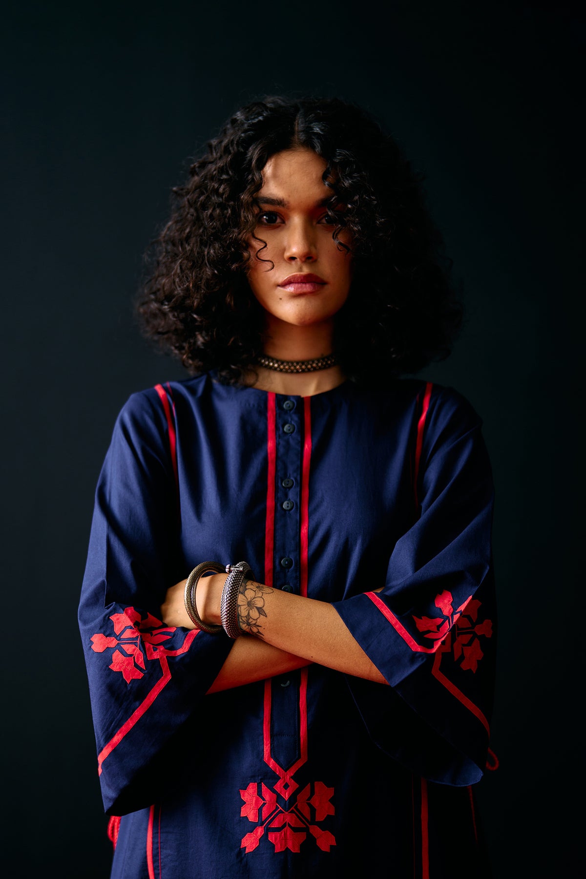 NAVY A-LINE KAMEEZ