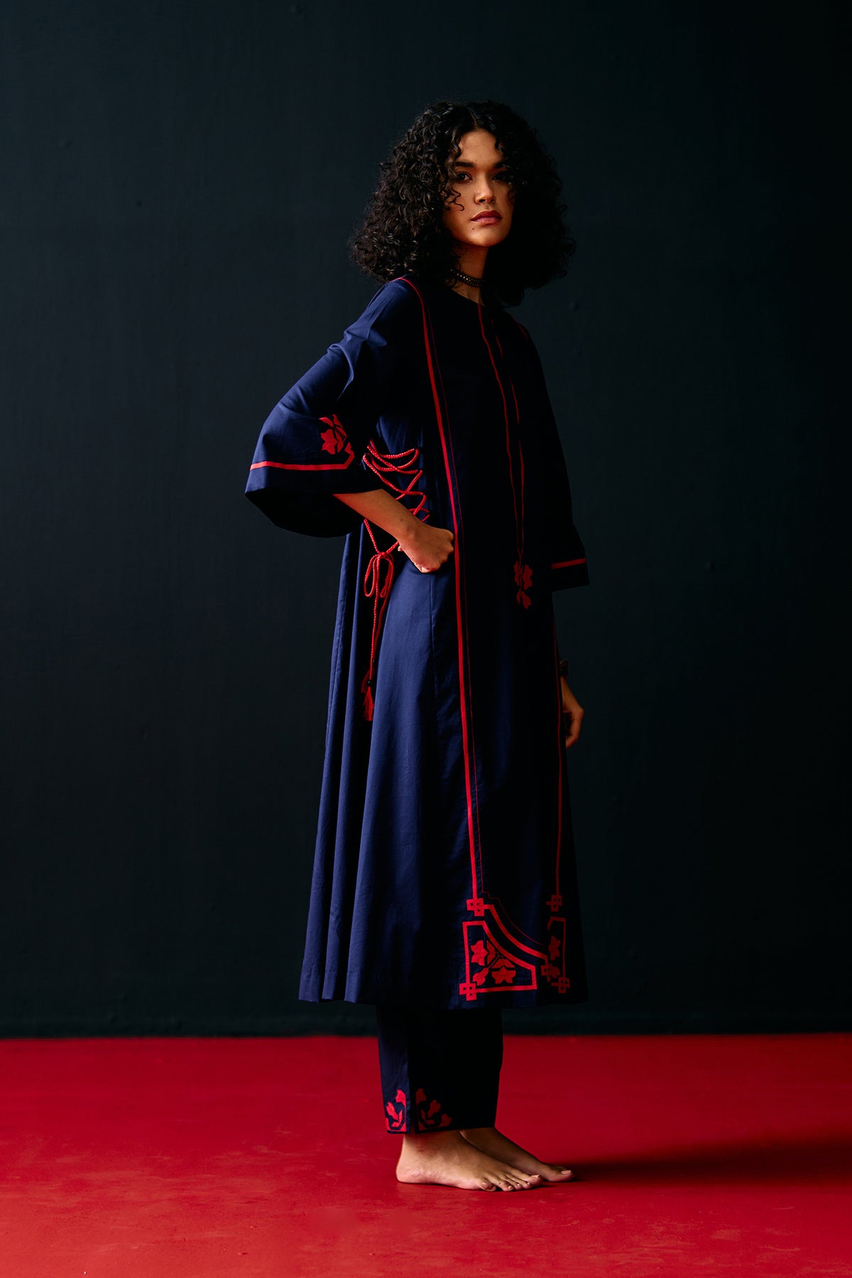 NAVY A-LINE KAMEEZ