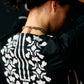 BLACK FLORAL A-LINE KAMEEZ