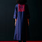 NAVY FLORAL A-LINE KAMEEZ