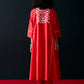 RED FLORAL A-LINE KAMEEZ