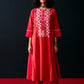 RED FLORAL A-LINE KAMEEZ