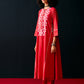 RED FLORAL A-LINE KAMEEZ