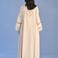 A-LINE PLEATED DRESS WITH APPLIQUE' AND CUTWORK