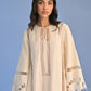 A-LINE PLEATED DRESS WITH APPLIQUE' AND CUTWORK
