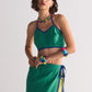 COLOUR BLOCKED WRAP SKIRT