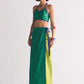 COLOUR BLOCKED WRAP SKIRT
