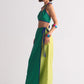 COLOUR BLOCKED WRAP SKIRT