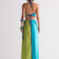 COLOUR BLOCKED WRAP SKIRT