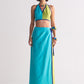 COLOUR BLOCKED WRAP SKIRT