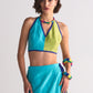 COLOUR BLOCKED WRAP SKIRT