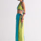 COLOUR BLOCKED WRAP SKIRT