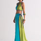 COLOUR BLOCKED WRAP SKIRT