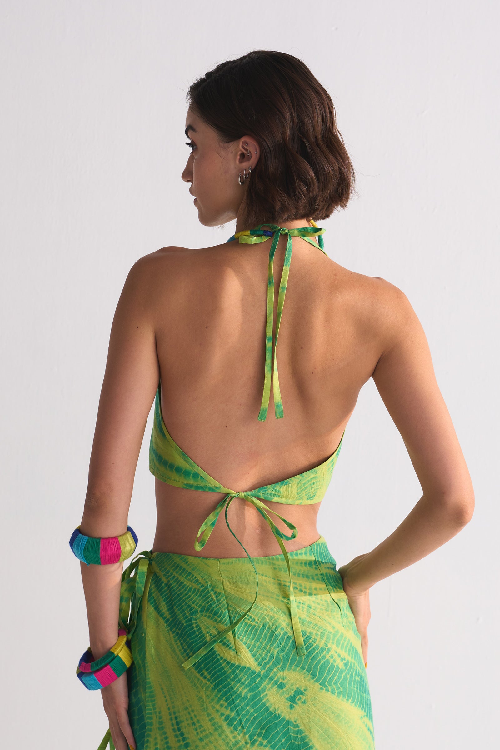 DIAGONAL DYED WRAP SKIRT