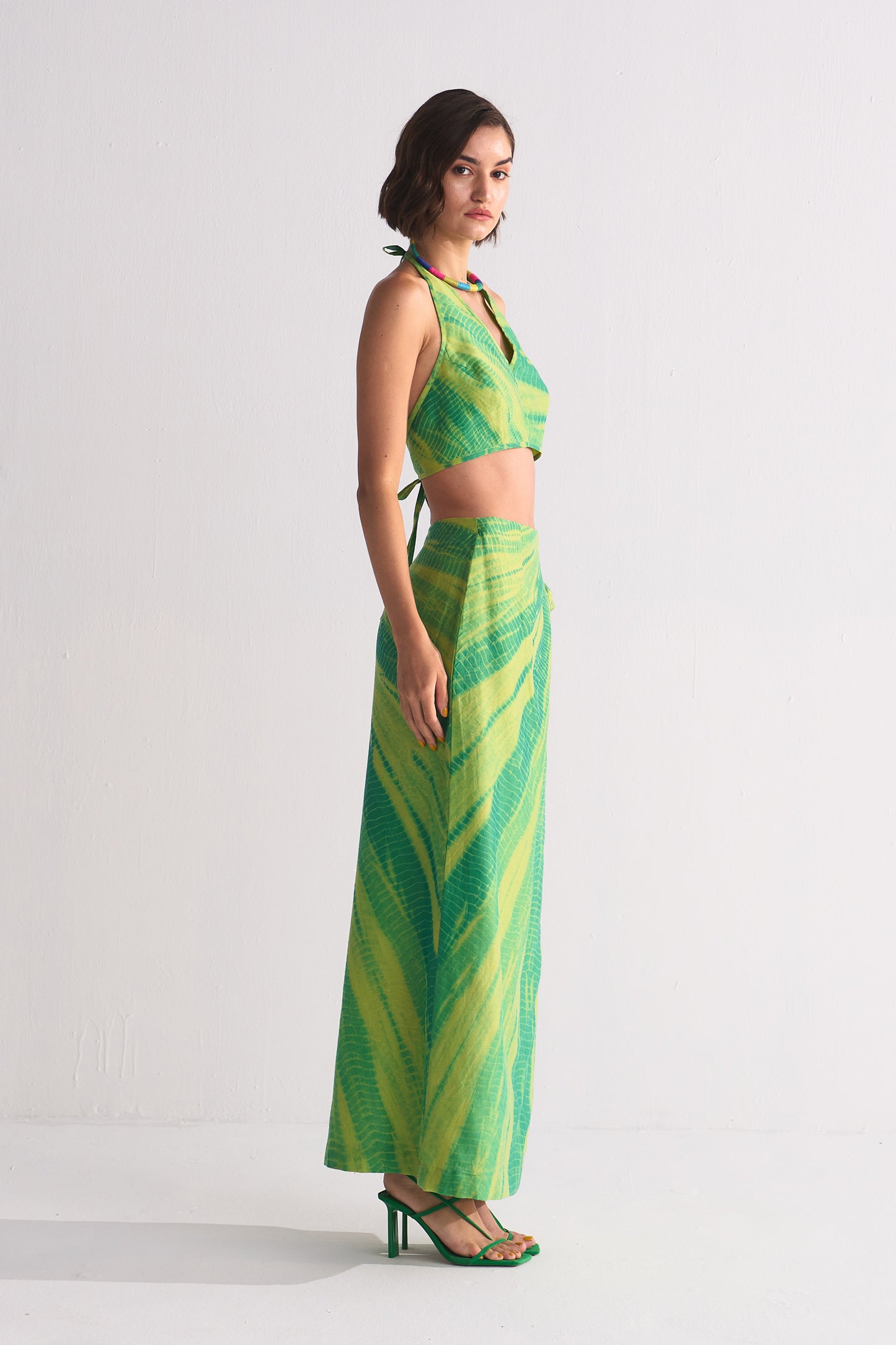 DIAGONAL DYED WRAP SKIRT