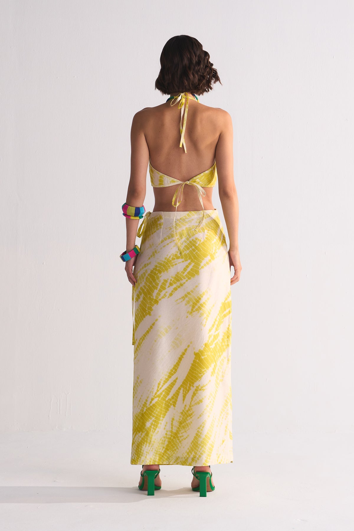 DIAGONAL DYED WRAP SKIRT