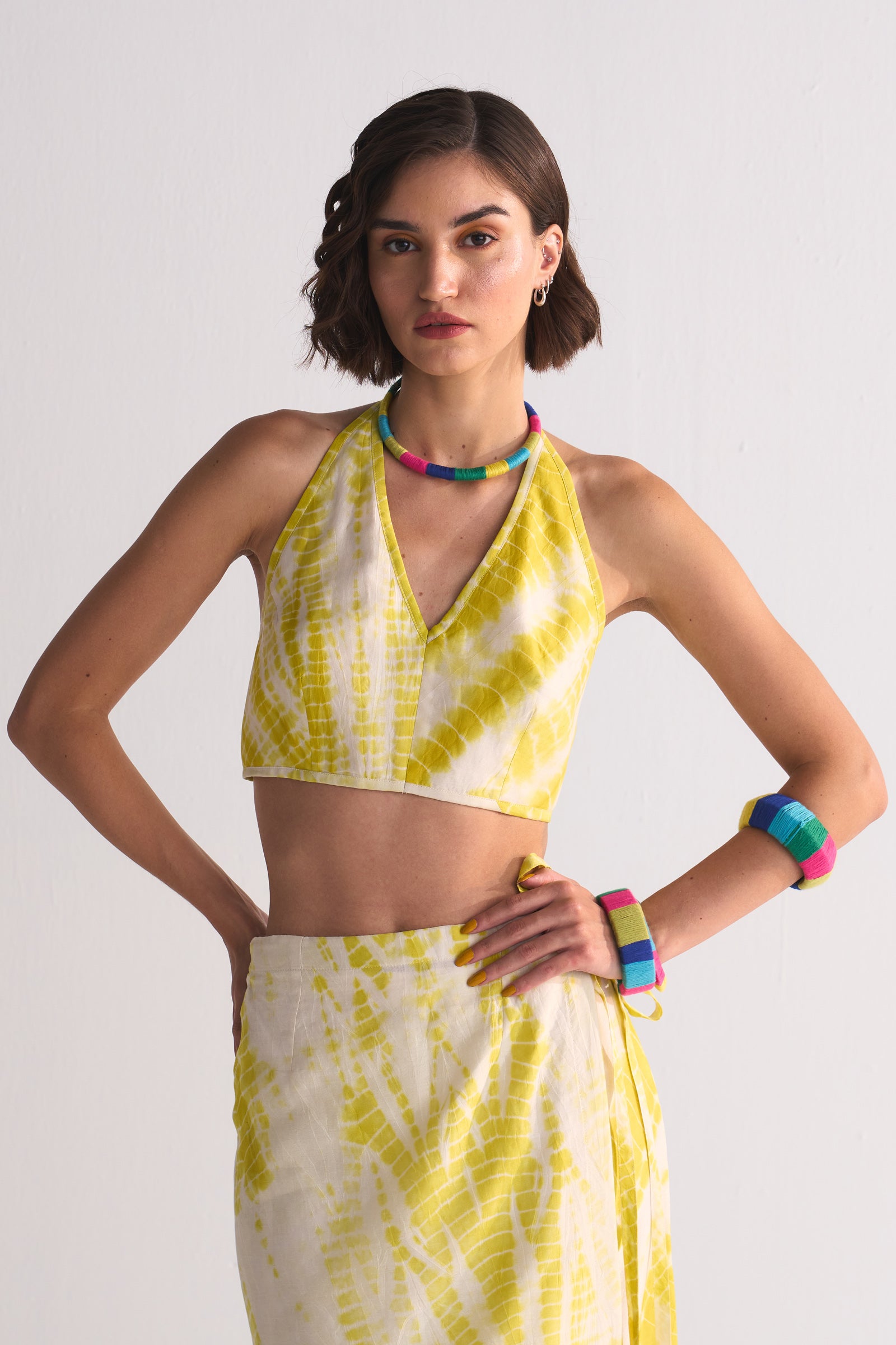 DIAGONAL DYED WRAP SKIRT