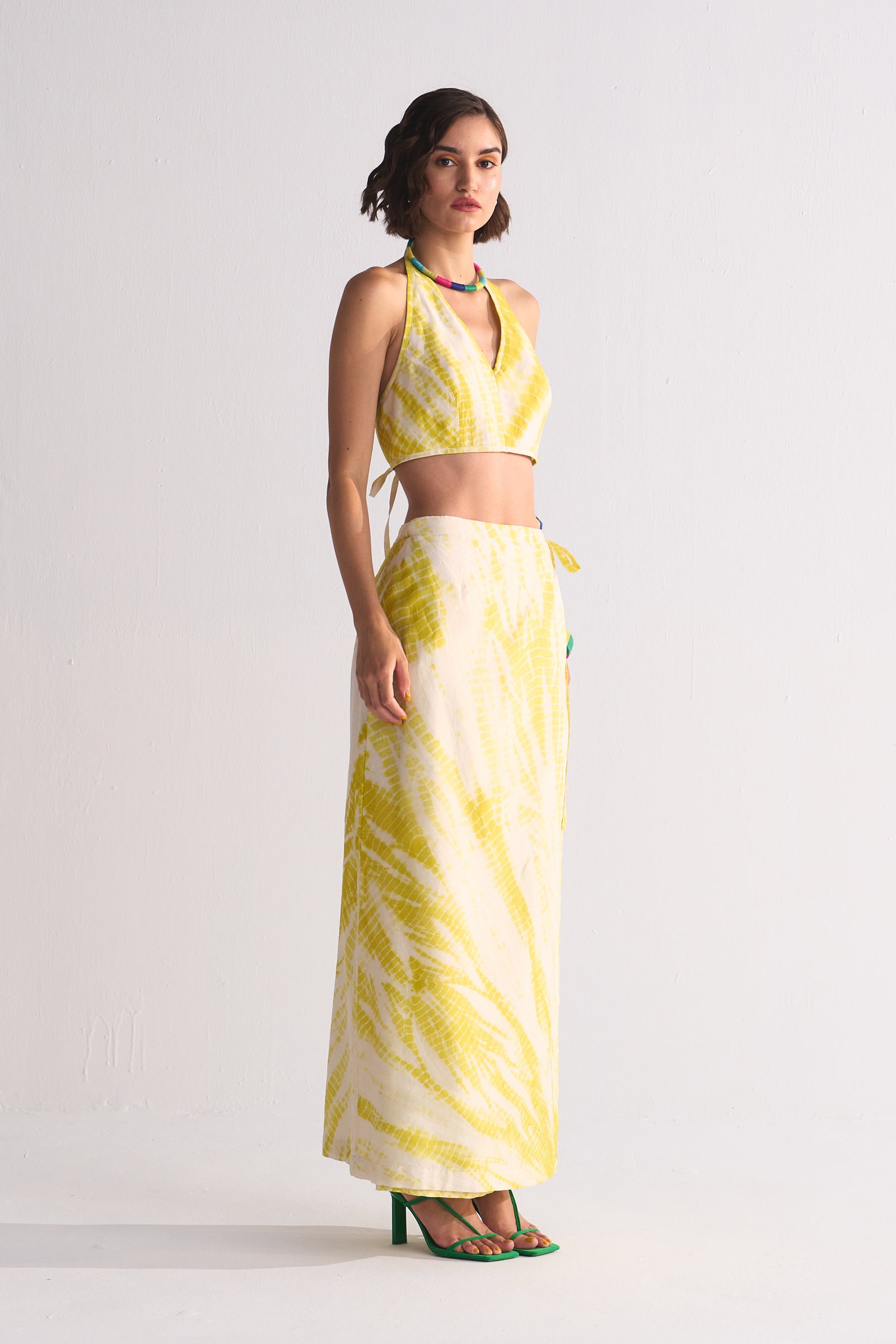 DIAGONAL DYED WRAP SKIRT