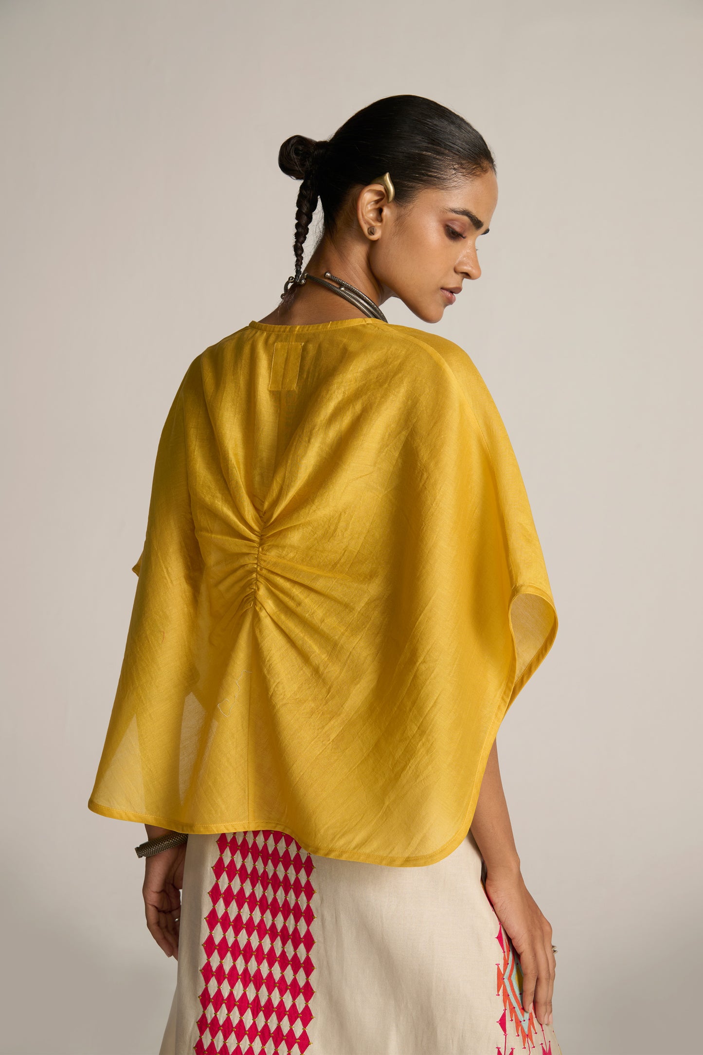 CROP RUSHED BLOUSE