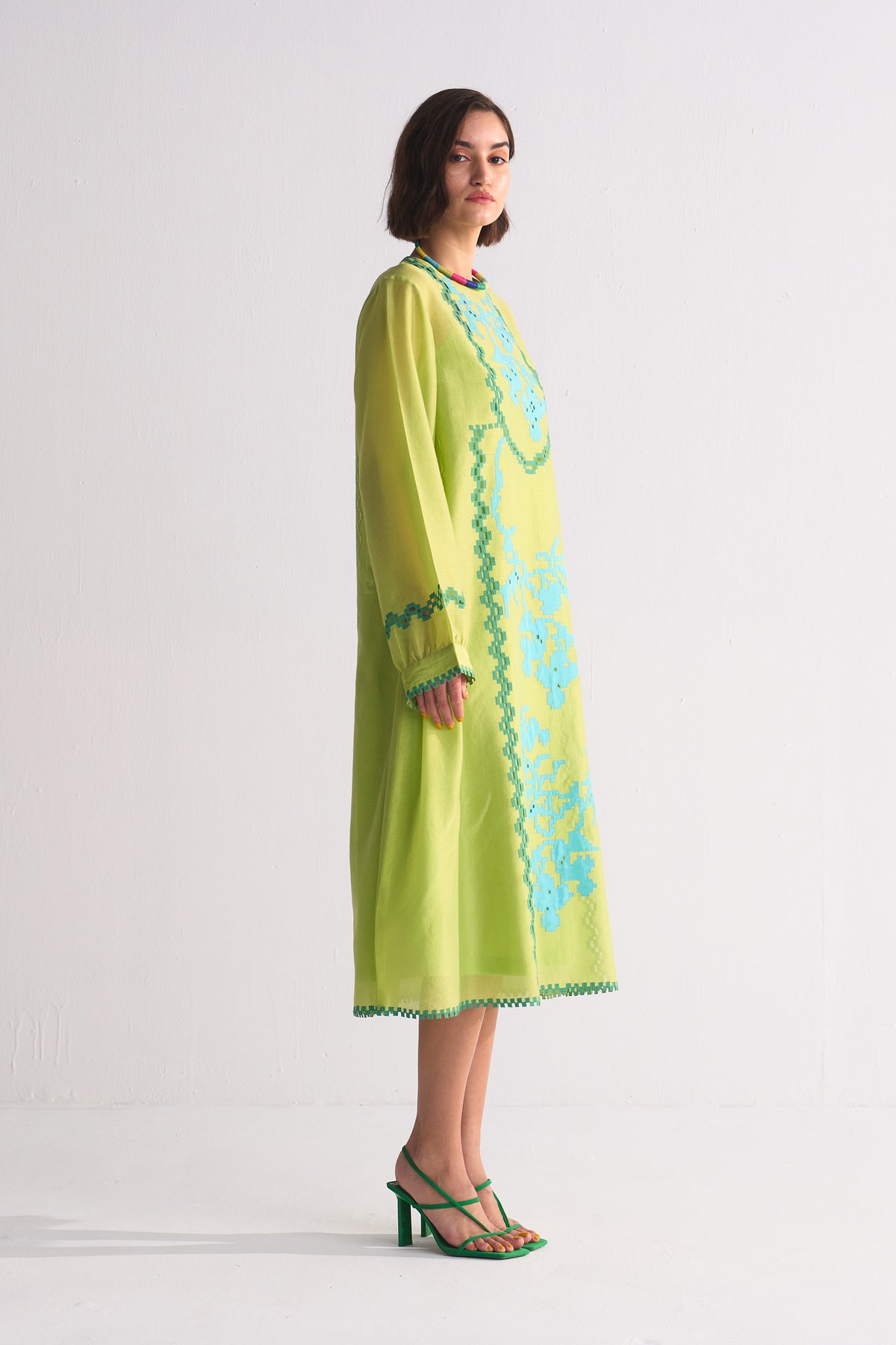 YOKE CUTWORK DRESS